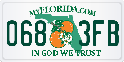 FL license plate 0683FB