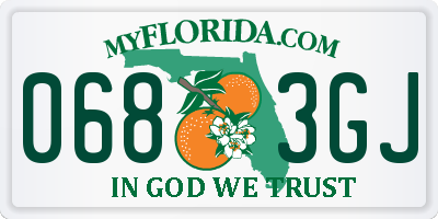 FL license plate 0683GJ