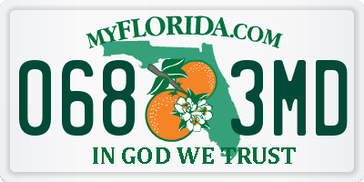 FL license plate 0683MD
