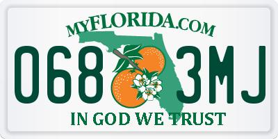 FL license plate 0683MJ