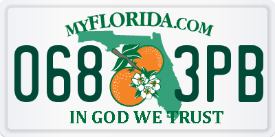 FL license plate 0683PB