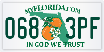 FL license plate 0683PF