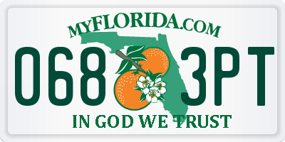 FL license plate 0683PT