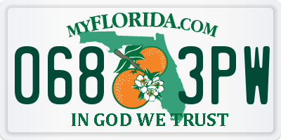 FL license plate 0683PW