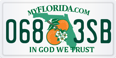 FL license plate 0683SB