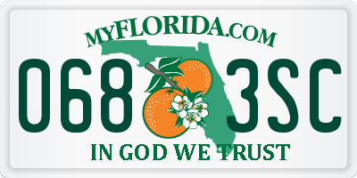 FL license plate 0683SC