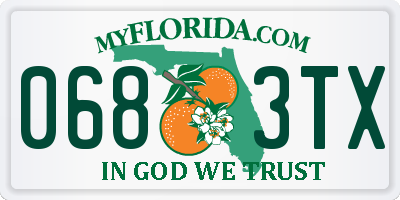 FL license plate 0683TX