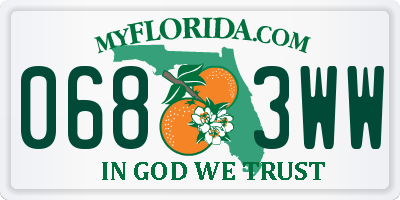 FL license plate 0683WW