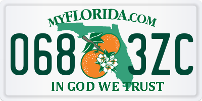 FL license plate 0683ZC