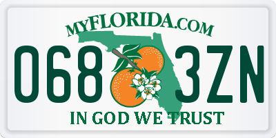 FL license plate 0683ZN