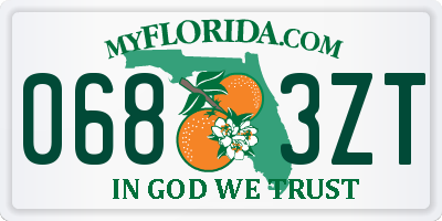 FL license plate 0683ZT