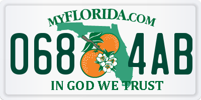 FL license plate 0684AB