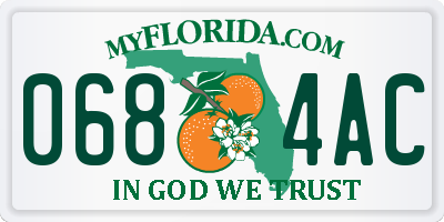 FL license plate 0684AC