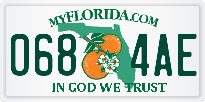 FL license plate 0684AE