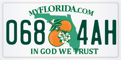 FL license plate 0684AH