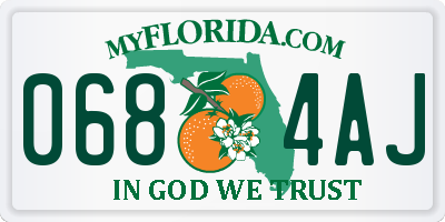 FL license plate 0684AJ