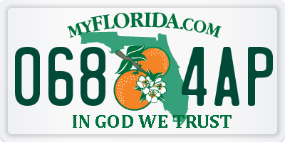 FL license plate 0684AP