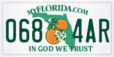 FL license plate 0684AR