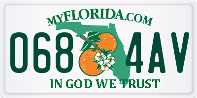 FL license plate 0684AV