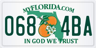FL license plate 0684BA