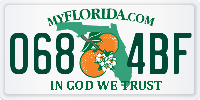 FL license plate 0684BF
