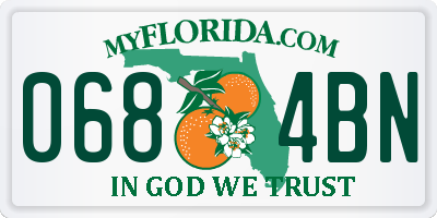 FL license plate 0684BN