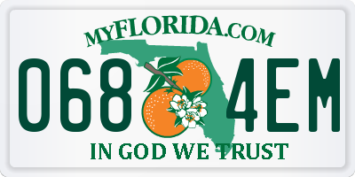 FL license plate 0684EM