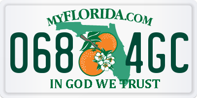 FL license plate 0684GC
