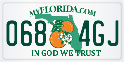 FL license plate 0684GJ