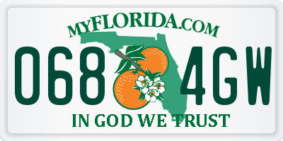 FL license plate 0684GW