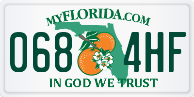 FL license plate 0684HF
