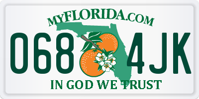 FL license plate 0684JK