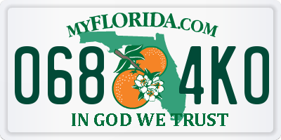FL license plate 0684KO