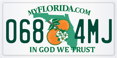 FL license plate 0684MJ