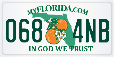 FL license plate 0684NB