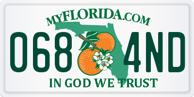 FL license plate 0684ND