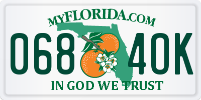 FL license plate 0684OK