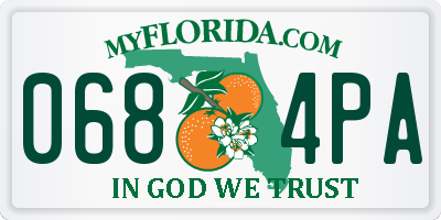 FL license plate 0684PA