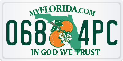 FL license plate 0684PC