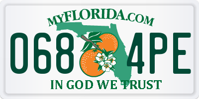 FL license plate 0684PE