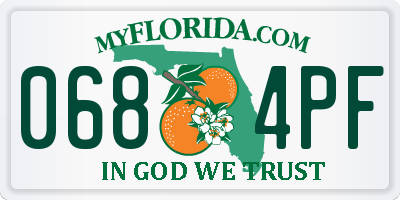 FL license plate 0684PF