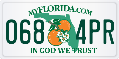 FL license plate 0684PR