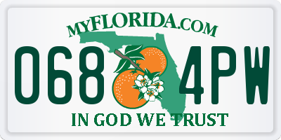 FL license plate 0684PW