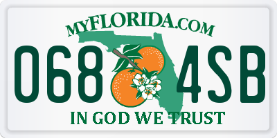 FL license plate 0684SB