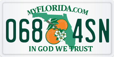 FL license plate 0684SN