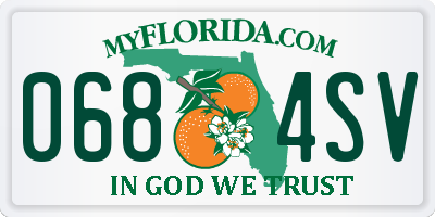 FL license plate 0684SV