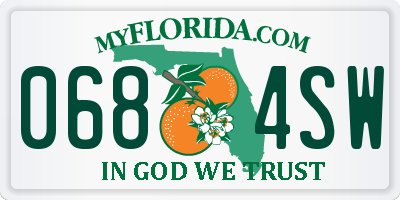 FL license plate 0684SW