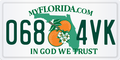 FL license plate 0684VK