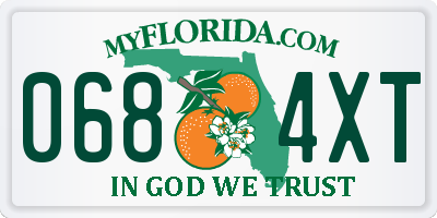 FL license plate 0684XT