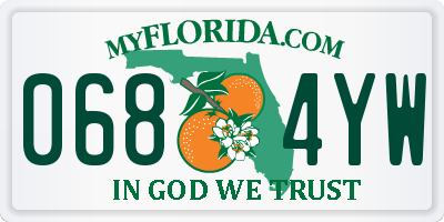 FL license plate 0684YW